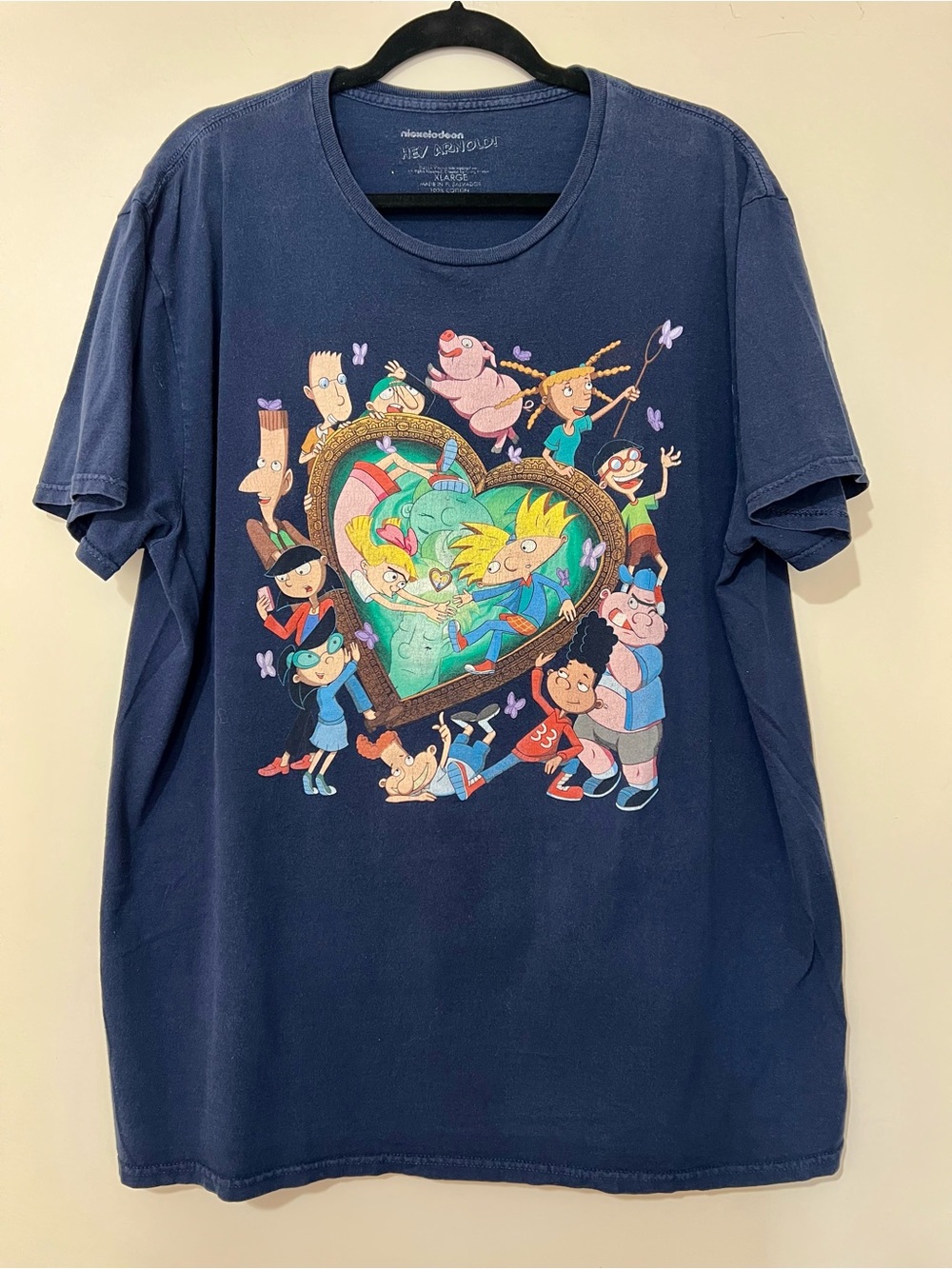 Nickelodeon Navy Hey Arnold Heart Graphic Tee